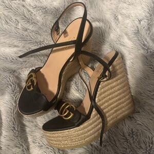 Black Gucci wedges